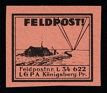 1937-45 1rm Konigsberg, Air Force Post Office LGPA, Red Cross, Military Mail Field Post Feldpost, Germany (Mi. 13, Proof, MNH)