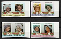 St. Lucia, British Commonwealth, Pairs (Imperforate, Full Set, MNH)