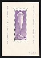 1938 Second Polish Republic, Balloon Souvenir Sheet (Fi. Bl 6, Mi. Bl 6, CV $170)