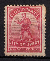 1883 Cincinnati City Delivery, Ohio, United States, Locals (Sc. 39L1, CV $1,000)