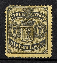 1867 7gr Bremen, German States, Germany (Mi. 13, CV $130)