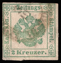 1853 2K Austria, Newspaper stamp (Mi 1a, Canceled, CV $90)