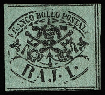 1852 1b Papal states, Italy (Sc 2, CV $475)