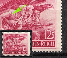 1945 12pf Third Reich, Germany (Mi. 908 x, White Fleck under Shoulder, Full Set, CV $100, MNH)