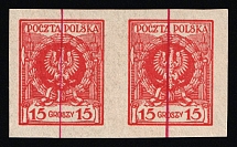 1924 15gr Second Polish Republic, Pair (Fi. 187P, Proof, CV $80, MNH)