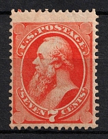1873 7c Stanton, United States, USA (Scott 160, Vermilion, CV $1,000)