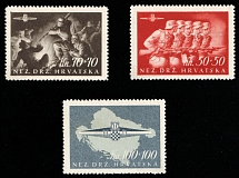 1945 Croatia, NDH (Mi. 170 - 172, Full Set, CV $600, MNH)