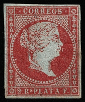 1855 2r Spain (Mi 34, CV $780)