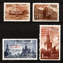 1947 800th Anniversary of the Founding of Moscow, Soviet Union, USSR, Russia (Zv. 1073 - 1076, Full Set, MNH)