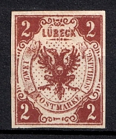 1859 2s Lubeck, German States, Germany (Mi. 3, CV $50)