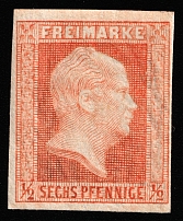 1851 1/2s Prussia, German States, Germany (Mi. 1, Sc. 2, CV $210)