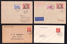 1941-44 Jersey, German Occupation, Germany, Four Covers, First Day Covers (Mi. 2 y, 7 y - 8 y, CV $100)