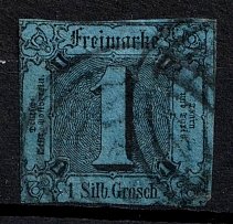 1852 1sgr Thurn und Taxis, German States, Germany (Mi. 4, Canceled, CV $120)