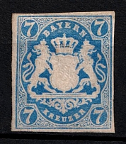 1868 7k Bavaria, German States, Germany (Mi. 21, Sc. 19, CV $650)