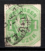 1867 1kr Prussia, German States, Germany (Mi. 22, Canceled, CV $70)