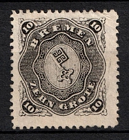 1867 10gr Bremen, German States, Germany (Mi. 14, Perf. 12.5, CV $180)