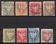 1919 Lesser Poland (Fi. 55, 58 - 62, 64 - 65, Private Issue, Perforated, Canceled)