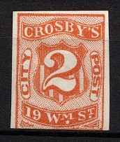 1870 2с Crosby's Post, New York, United States, Locals (Undescribed in Catalog)