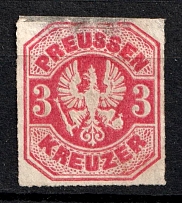 1867 3kr Prussia, German States, Germany (Mi. 24, Signed, CV $40)