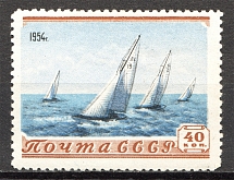 1954 USSR Sport in the USSR 1 Rub (Print Error, Shifted Background)