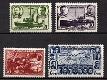 1940 Polar Drift of the Ice - Breaker, Soviet Union, USSR, Russia (Zv. 639 - 642, Full Set, MNH)