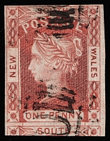 1852 1p New South Wales, Australia (SG 50, Canceled, CV $750)