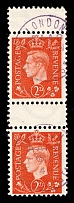1944 (6 Jun) 2d Anti-British Propaganda, King George VI, German Propaganda Forgery, Gutter-Pair (Mi. 6, Margin, London Postmark, CV $160)