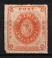 1863 2gr Bremen, German States, Germany (Mi. 5 c, Full Set, Signed, CV $360)
