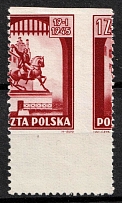 1945 1zl Republic of Poland (Fi. 363, Mi. 394, Shifted Perforation)