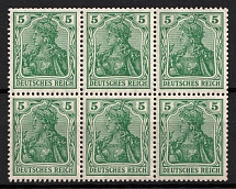 1905-13 5pf German Empire, Germany, Block (Mi. 85 I a, CV $30)
