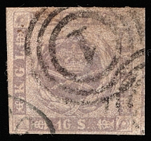 1857 10s Denmark (Mi 6, Canceled, CV $260)
