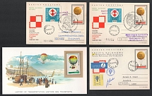 1980-87 Republic of Poland, Non-Postal, Cinderella, Stock of Balloon Airmail Postcards
