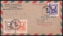 1953 (27 Feb) San Salvador, El Salvador - New York, United States, Registered Airmail First Day Cover (FDC)