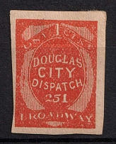 1879 1с Douglas' City Despatch, New York, United States, Locals (Sc. 59L3a, Imperforate)