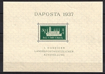 1937 Danzig Gdansk, Germany, Airmail, Souvenir Sheet (Mi. Bl 1 b, CV $20)