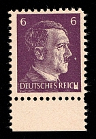 6pf Anti-German Propaganda, American Propaganda Forgery of Hitler Issue (Mi. 15, Margin, CV $90, MNH)