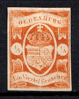 1861 1/4gr Oldenburg, German States, Germany (Mi. 9, Signed, CV $230)