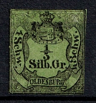 1855 1/3sgr Oldenburg, German States, Germany (Mi. 1, CV $1,100)