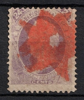 1870 24c General Winfield, United States, USA (Scott 153, Purple, Red Cancellation, CV $230)