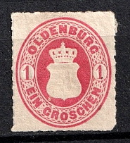 1867 1gr Oldenburg, German States, Germany (Mi. 17 B, CV $30)