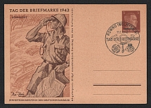 1942 'Stamp Day 1942', Propaganda Postcard, Third Reich Nazi Germany