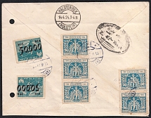 1924 (11 Apr) Second Polish Republic, Registered cover from Zakopane to Schleswig-Holstein franked with total 1,100,000m (Fi. 170, 177)