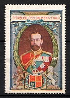 1920 Disabled Ceylon Men's Fund, King George V, British Colonies, Cinderella, Non-Postal Stamp