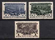 1945 3rd Anniversary of the Victory Before Moskow, Soviet Union, USSR, Russia (Zv. 884 - 886, Full Set, MNH)