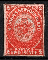 1860 2p Newfoundland, Canada (SG 10, CV $780)