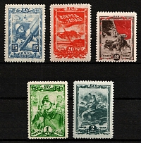 1943 25th Anniversary of the Komsomol, Soviet Union, USSR, Russia (Zv. 784 - 788, Full Set, MNH)
