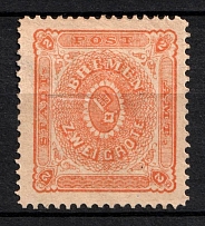1866-67 2gr Bremen, German States, Germany (Mi. 10, Perf. 12.75, CV $50)