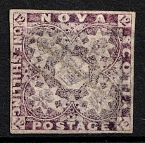 1851-60 1sh Nova Scotia, Canada (SG 7, Canceled, CV $7,150)