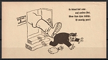 Germany Third Reich, WWII Propaganda Label, Caricature Coal Thief