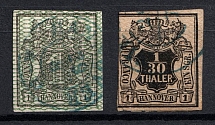 1856-57 Hannover, German States, Germany (Mi. 9 - 10, Canceled, CV $70)